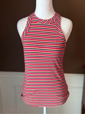 Trina Turk Continental Halter Top Multi-Stripe NWT Size XS MSRP $138.00